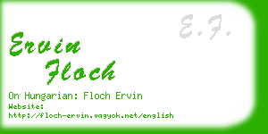 ervin floch business card